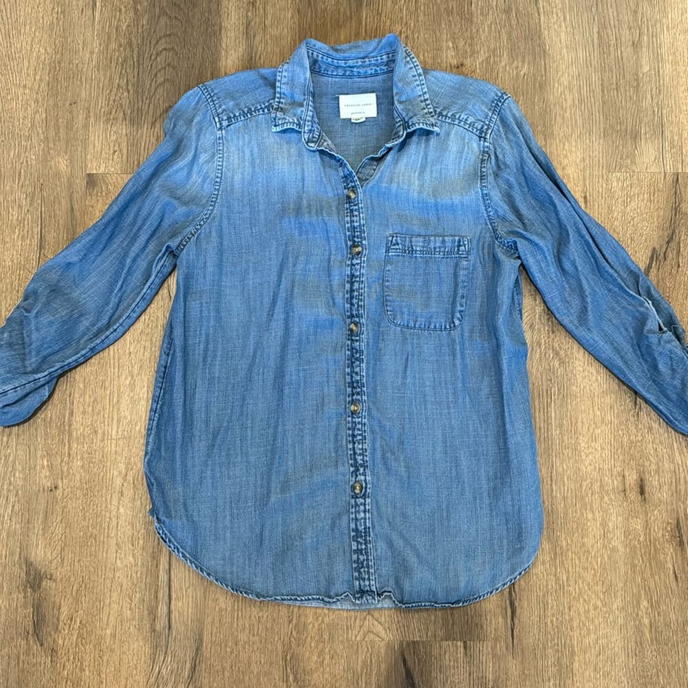American Eagle Blue Button Up - image 1
